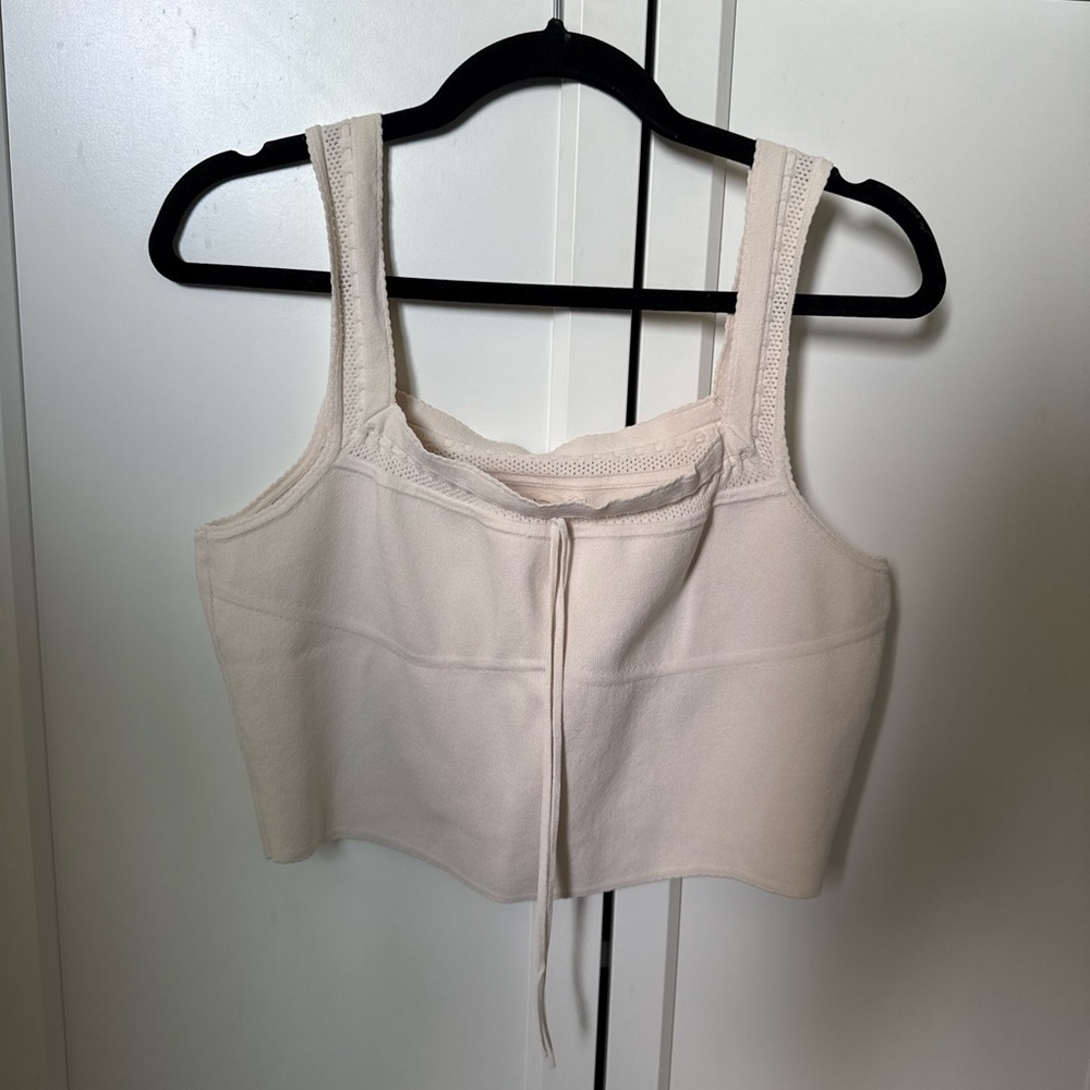 Women's Cream Cropped Tank Top